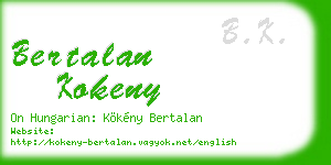 bertalan kokeny business card