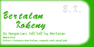 bertalan kokeny business card